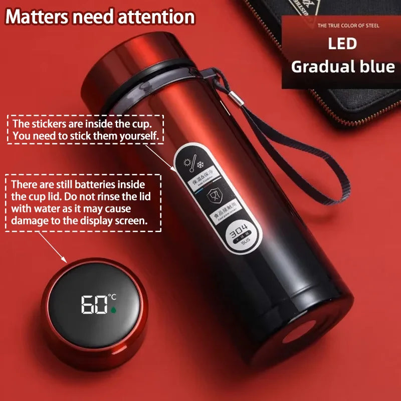 Stainless Steel Thermos Bottle LED Temperature Display 500ML- 1L Sus304 Vacuum Flask Portable Cup  2026 New