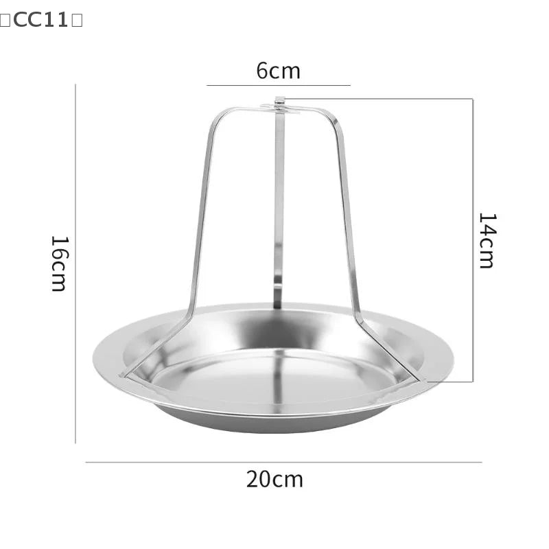 〔CC11〕Stainless Steel Chicken Roasting Stand Indoor Outdoor Cooking Tool Turkey Roasting Rack Chicken Holder Grill Oven Smoker