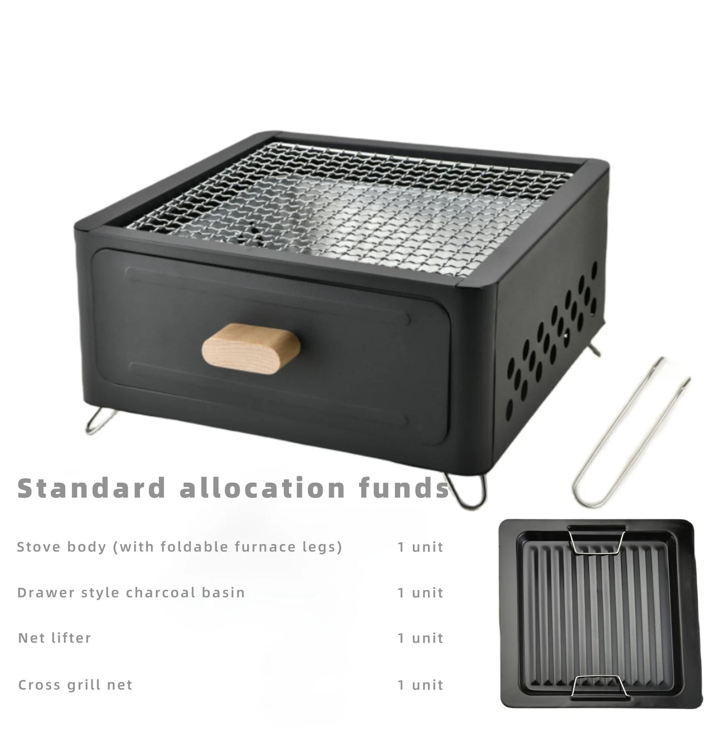 Outdoor BBQ Grill, Fireplace Charcoal Rack, Portable Outdoor Camping Fire Pit, Home Indoor and Patio BBQ Grill