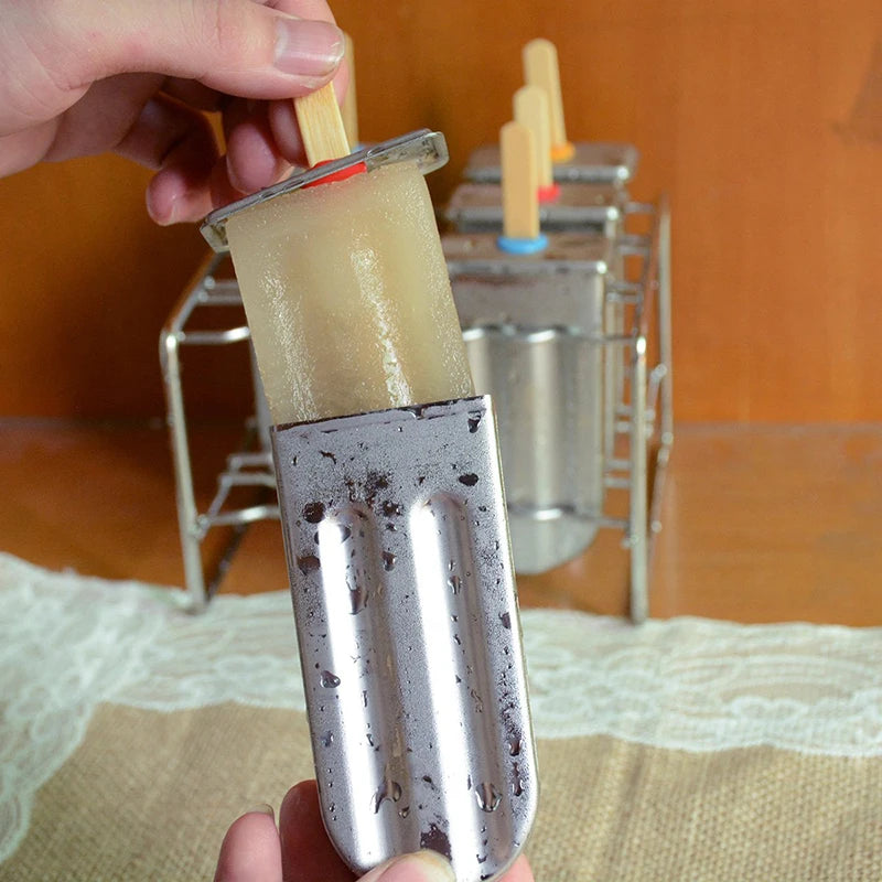 Stainless Steel Popsicle Maker Homemade Ice Cream Mold with Popsicle Holder