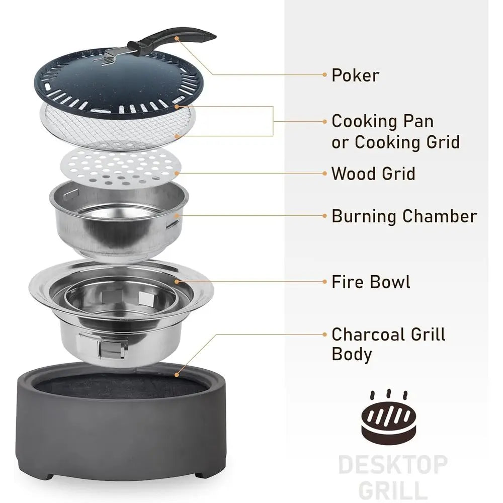 15-Inch Portable Charcoal Grill Smoker for Outdoor Patio, Backyard, and Camping Adventures