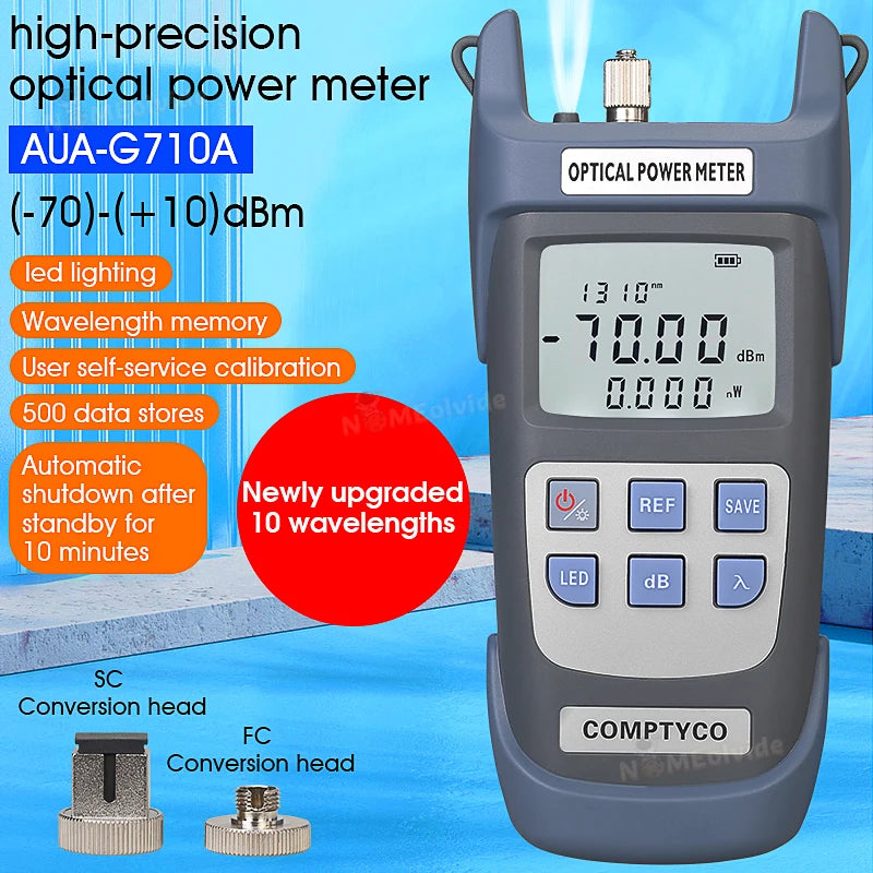 FTTH Fiber Optic Cable Tester Tool Kit (Optional)AUA710A Optical Power Meter(OPM -70 ~+10dBm)&Visual Fault Locator