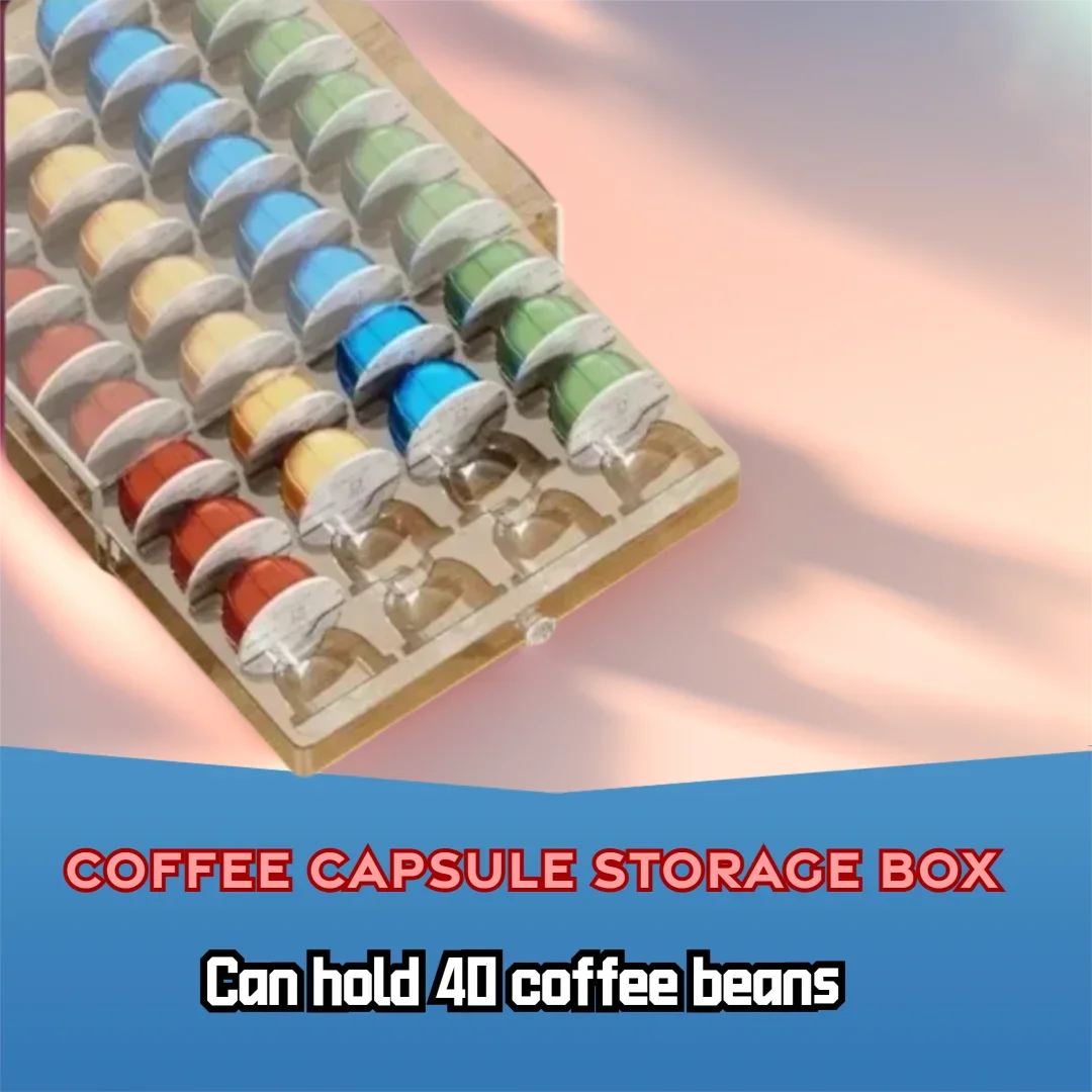 Coffee Capsule Drawer Acrylic Organizer Storage Box of 40 Nespresso Vertuo Capsule Holder Plastic Drawer Box Coffee Pods Holder