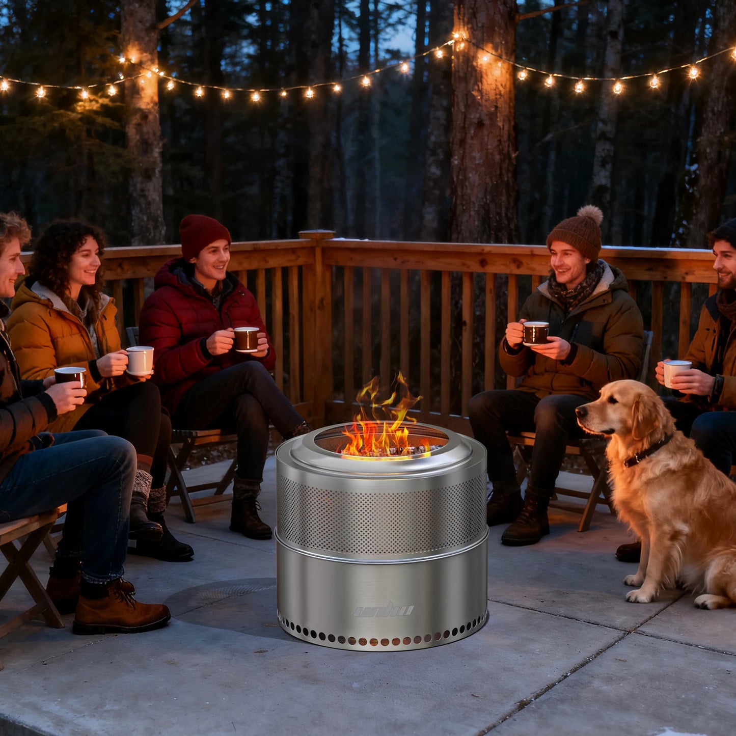Smokeless Fire Pit Outdoor Stainless Steel with Carry Bag, Large Wood Burning Firepit Stove for Backyard Camping Garden Heating