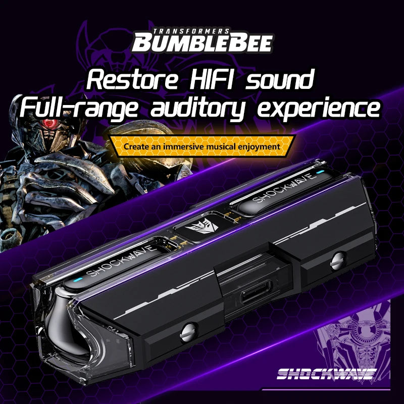 Gaming Earphones Bluetooth 5.4 ENC Noise Reduction Headphones HD Call Music Earbuds Bumble Bee