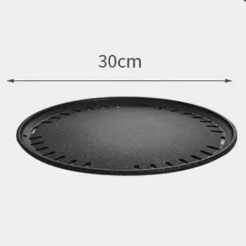 Portable Smokeless Round Korean BBQ Grill Pan Non-stick Barbecue Stove for Indoor Home Outdoor Picnic Commercial Camping Cooking