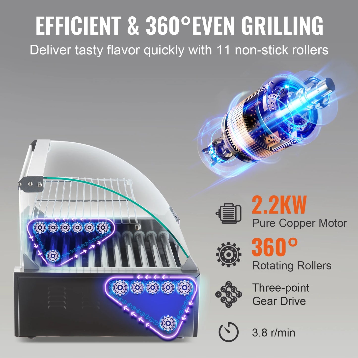 Commercial Hot Dog Roller Electric Sausage Maker Barbecue Grill Machine for Camping Party Home Appliance 110V