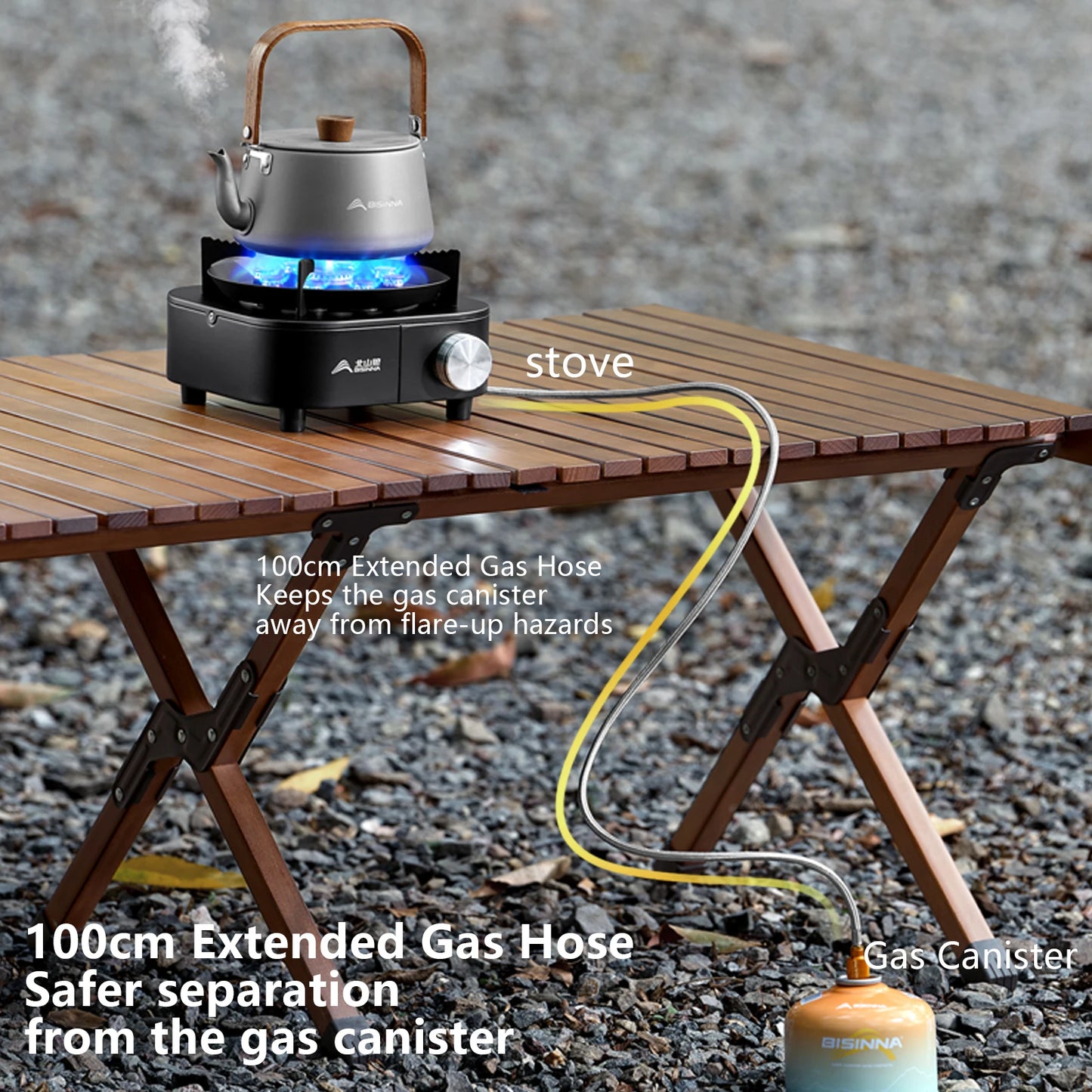Portable Camping Gas Stove 10000W High Firepower Strong Fire Burner for Outdoor Trips Barbecue Picnic Hiking