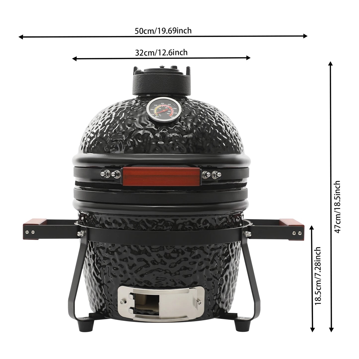 13-inch Ceramic BBQ Charcoal Grill , Ceramic Grill Smoker For Picnics&Patio, Ceramic Grill