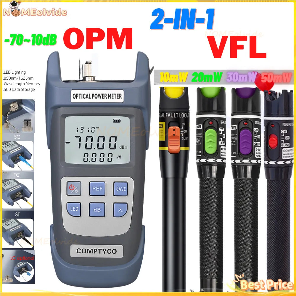 FTTH Fiber Optic Cable Tester Tool Kit (Optional)AUA710A Optical Power Meter(OPM -70 ~+10dBm)&Visual Fault Locator