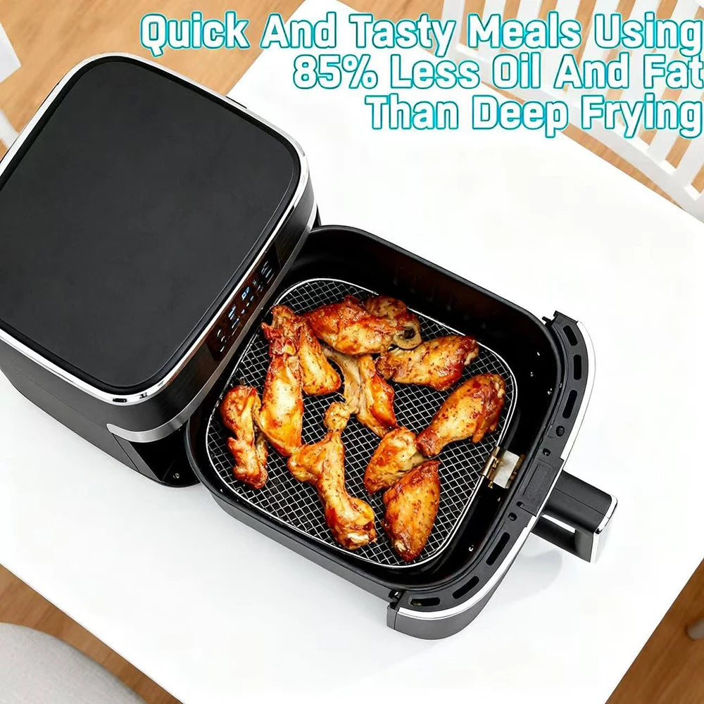 Air Fryer with Viewing Window 5.28 QT,8-in-1 Multi-Function(Air Fry,Roast,Bake,Reheat,Dehydrate) plus 8 One-Touch Presets for Wings,Fries,Steak and More,85% Less Oil Cooking for Families