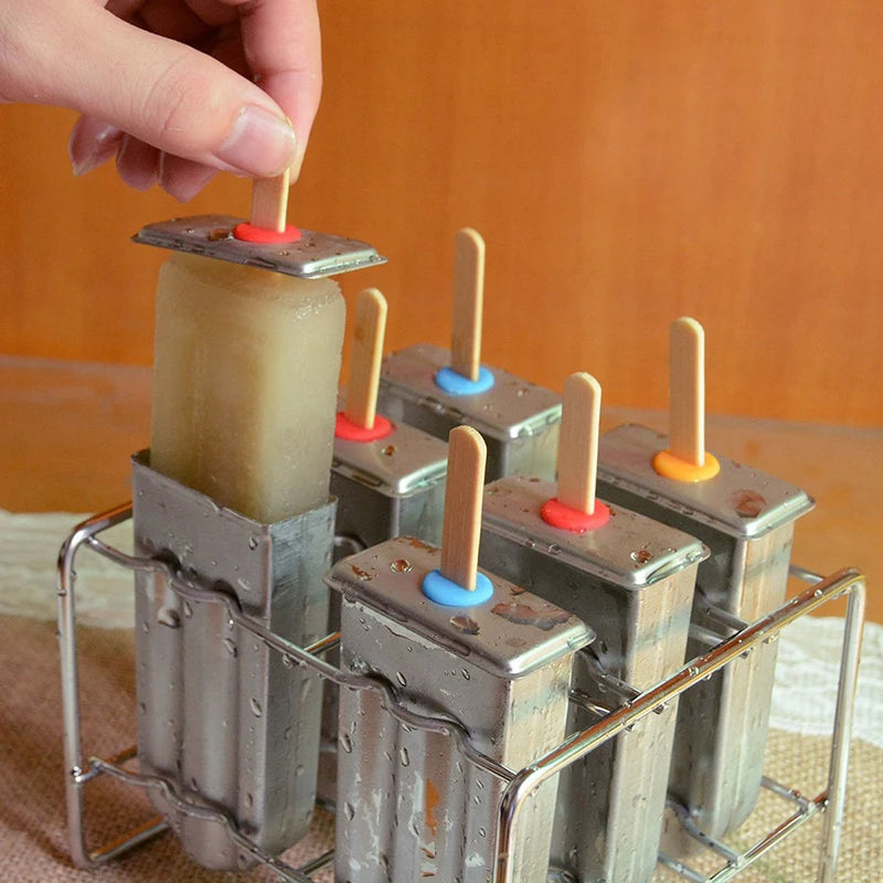 Stainless Steel Popsicle Maker Homemade Ice Cream Mold with Popsicle Holder