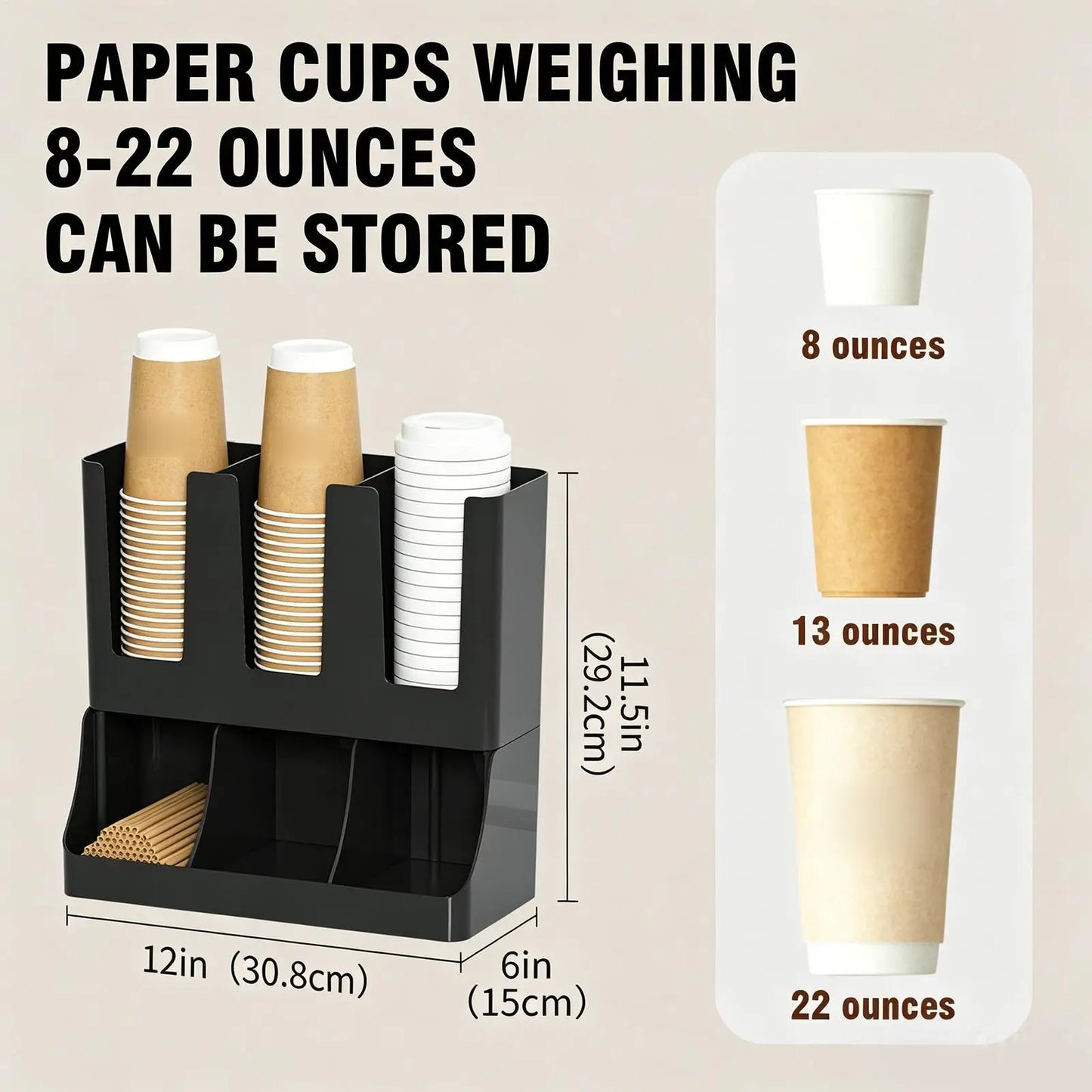 Coffee Organizer Station Large Capacity Storage Rack Coffee Station Organizer for Countertop for Pods Tea Packets Condiment