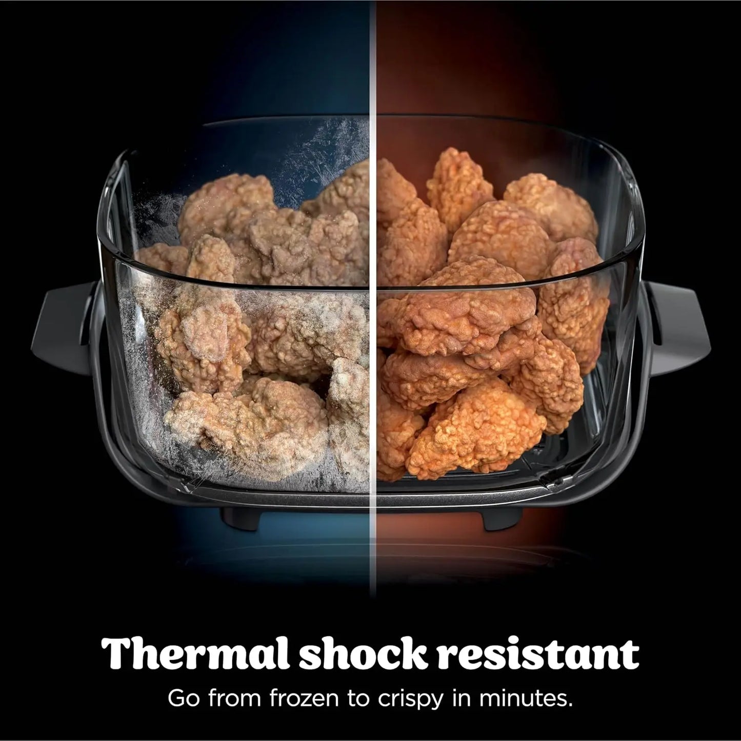 Crispi 4 in 1 Glass Air Fryer, 450°F, Non Toxic, 4QT and 6 Cup Containers with Lids, Dishwasher Safe, Stone, 1 Count, FN10