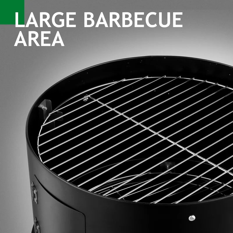 Charcoal Smoker Grill 3-in-1 Outdoor Vertical Smoker Portable Meat Cooking Appliance