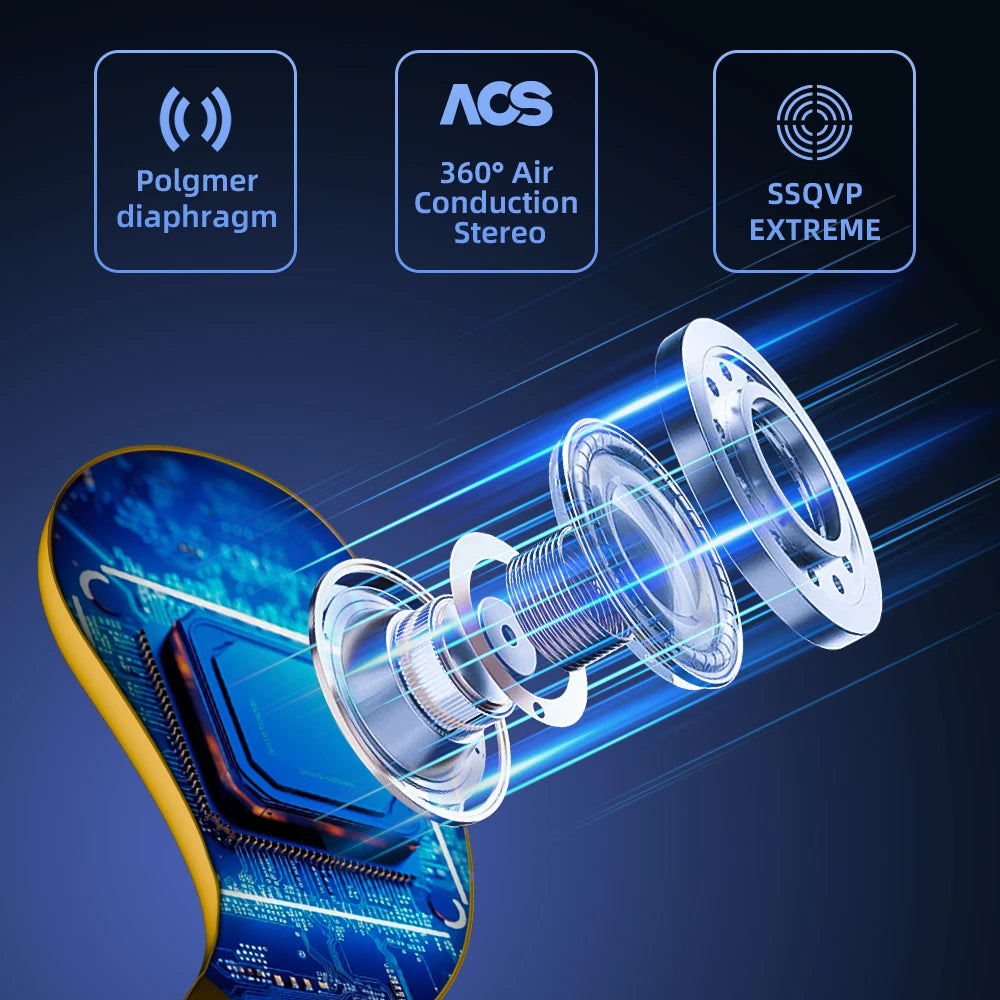 Sports TWS Bluetooth 5.4 Earphones with Mic Wireless Headphones  Noise Canceling Earbuds In-Ear Waterproof Headsets