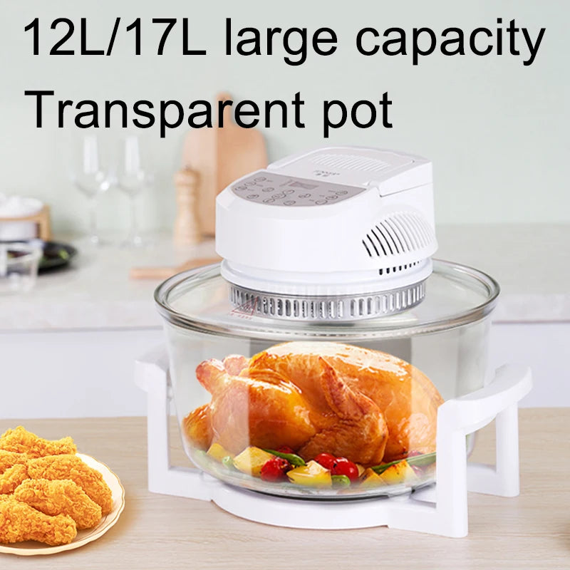 12L Oil-Free Air Fryer Smart Visual Glass Lightwave Multi-Function Electric Oven Household Air Oven Fryer