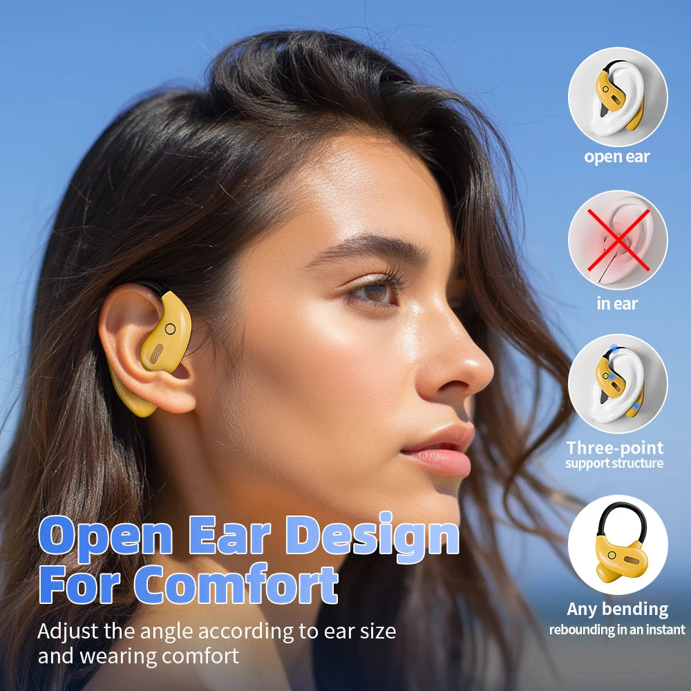 Sports TWS Bluetooth 5.4 Earphones with Mic Wireless Headphones  Noise Canceling Earbuds In-Ear Waterproof Headsets