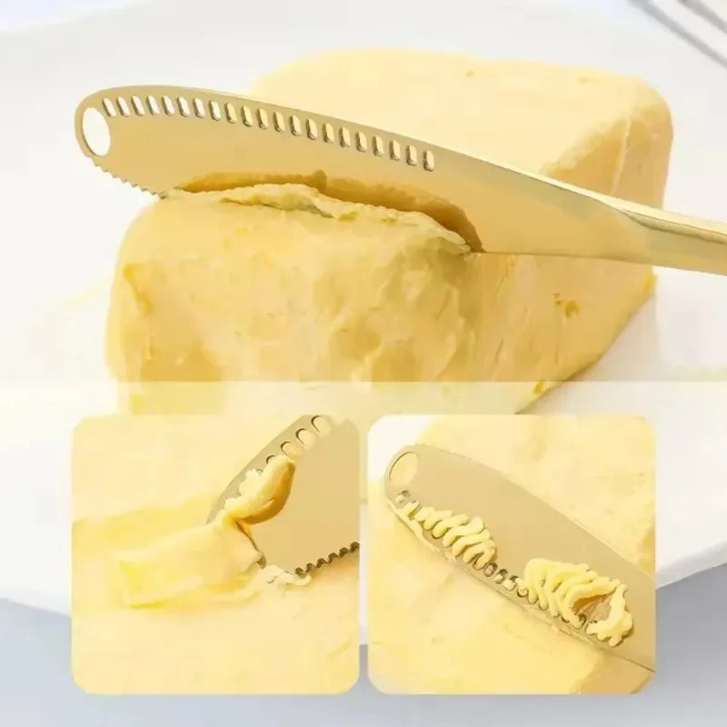 3 in 1 Stainless Steel Butter Spreader, Butter Knife Kitchen Gadgets Cuchillo De Mantequilla Нож Для Масла cheese board set