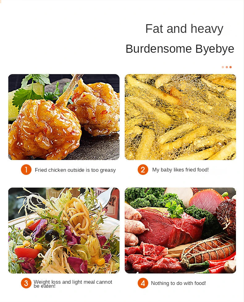 12L Oil-Free Air Fryer Smart Visual Glass Lightwave Multi-Function Electric Oven Household Air Oven Fryer